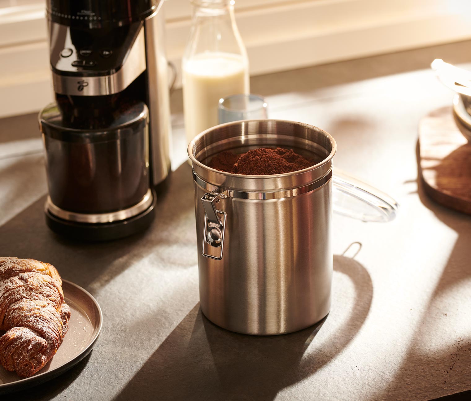 Recipient ermetic pentru cafea, argintiu