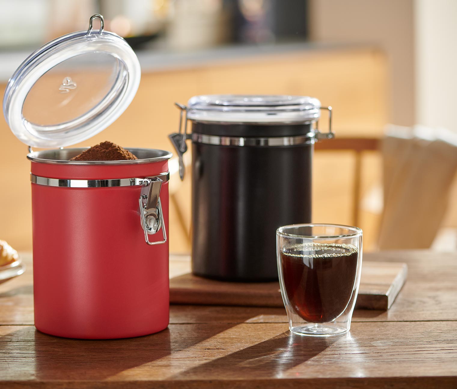 Recipient ermetic pentru cafea, negru