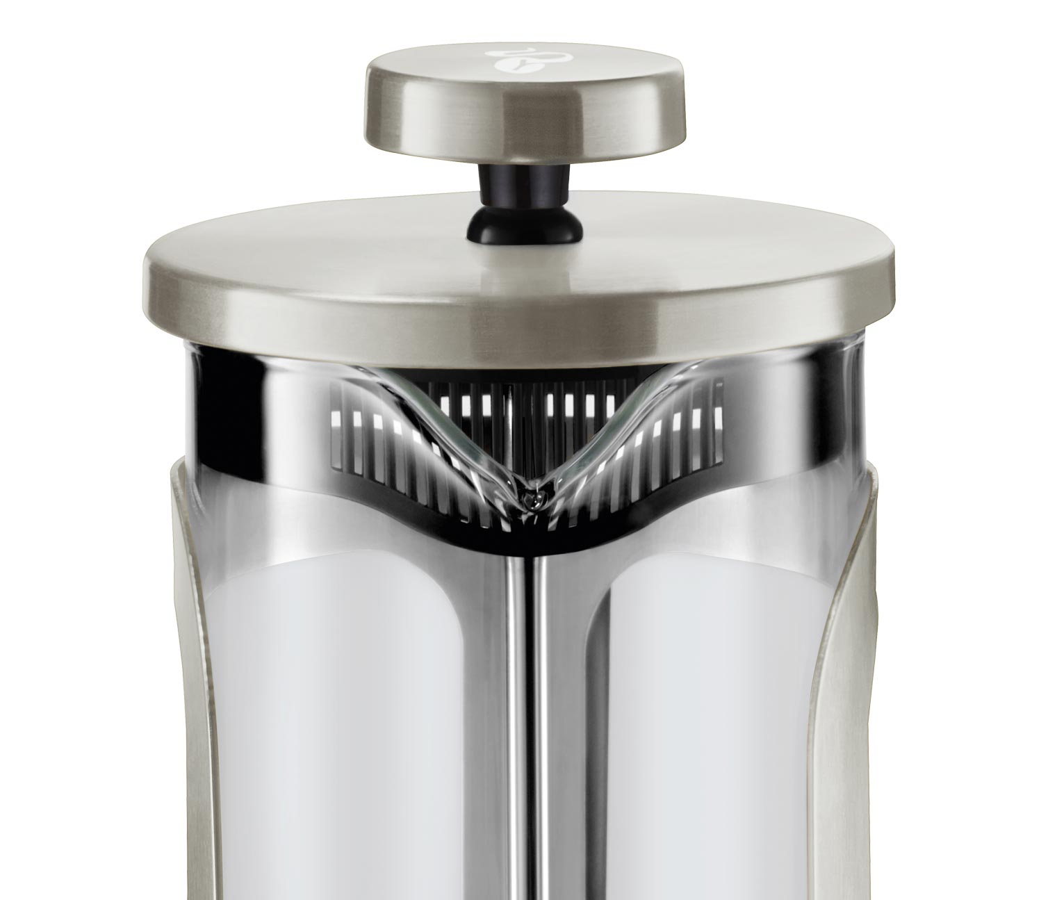 Presa franceza 300 ml, 2 cesti, argintie